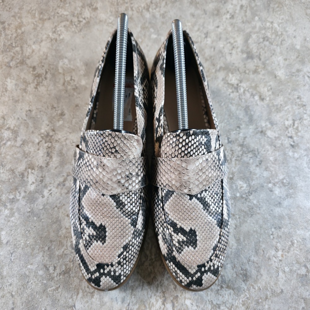 Aerosoles Shoes Loafers Slip On Flats Womens 8.5 Snakeskin Print Leather - Picture 2 of 10
